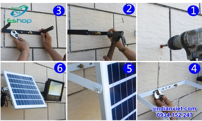 Đèn Jindian năng lượng mặt trời dễ dàng lắp đặt, không cần nối dây điện